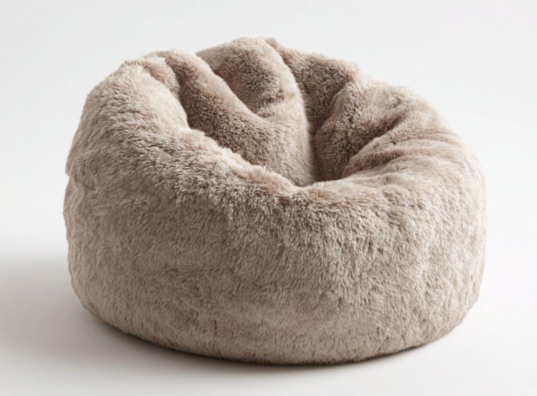 Fauteuil poire pour salon en tissu doux - 80 x 80 x 50cm