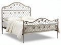 Lit en métal avec motif floral pour chambre à coucher - 190 x 140 x 100cm