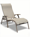 Chaise longue de jardin en métal et tissu synthétique - 150 x 60 x 100cm