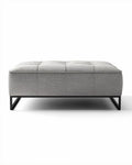 Pouf en tissu pour salon ou chambre à coucher avec structure en métal - 80 x 80 x 40cm