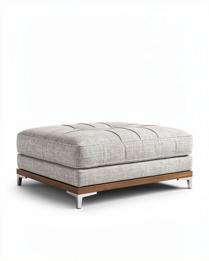 Pouf polyvalent avec assise rembourrée pour salon en tissu - 90 x 90 x 40cm